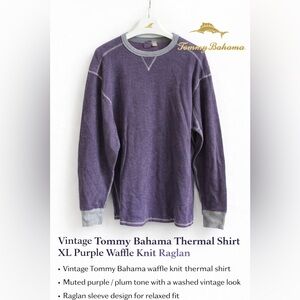 Tommy Bahama Purple Crewneck Thermal Long Sleeve Shirt